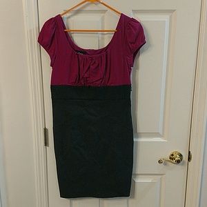 Pink and dark grey dress